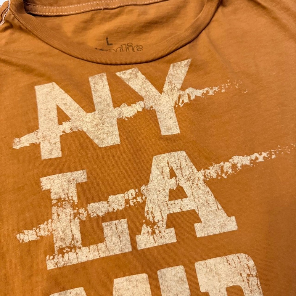 Goodie Two Sleeves Women Large T-Shirt Brown NY LA MIDWEST Graphic BARN COUNTRY